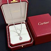 Okify Cartier Pink Stone Silver Bracelet - 2