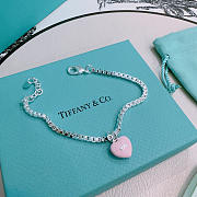Okify Tiffany Silver Bracelet With 925 Pink Charm - 4