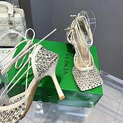 Okify Bottega Veneta Sparkle Crystal Heels In White 9cm - 5