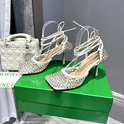 Okify Bottega Veneta Sparkle Crystal Heels In White 9cm - 6