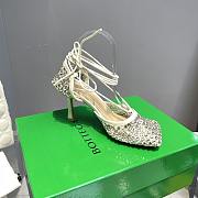 Okify Bottega Veneta Sparkle Crystal Heels In White 9cm - 4