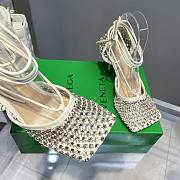 Okify Bottega Veneta Sparkle Crystal Heels In White 9cm - 2