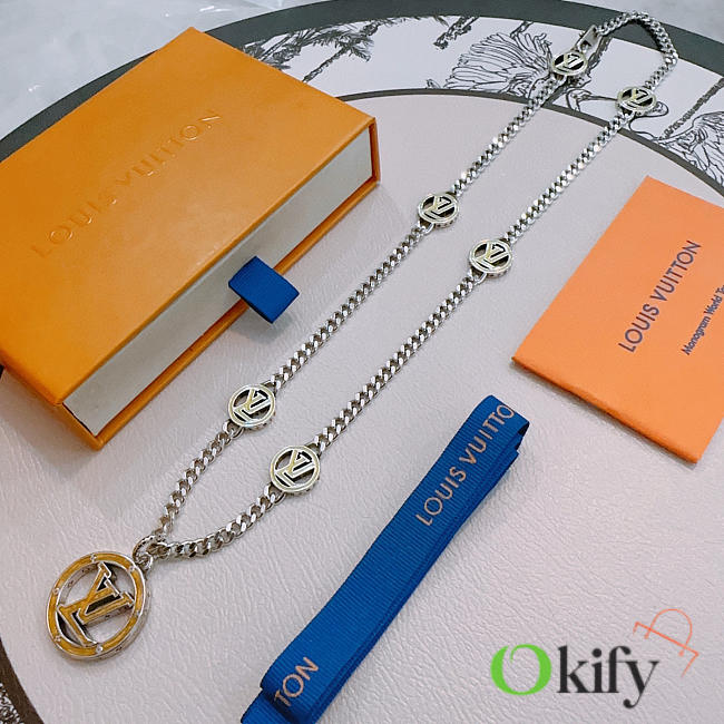 Okify Louis Vuitton Silver Necklace For Men 25527 - 1