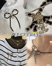 Okify CC Silver Chain Bow Brooch - 3