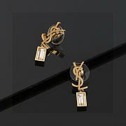 Okify YSL Gold/Silver Drop Earrings With Rectangular Crystal - 5
