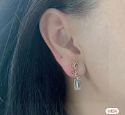 Okify YSL Gold/Silver Drop Earrings With Rectangular Crystal - 3