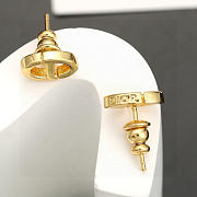 Okify Dior Gold Stud Earrings - 4