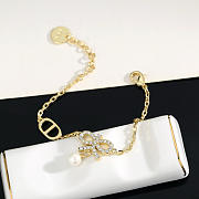 Okify Dior Set Of Gold Necklace And Bracelet With Bow Charm - 5