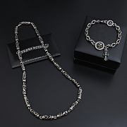 Okify Chrome Heart Set Of Necklace And Bracelet - 1