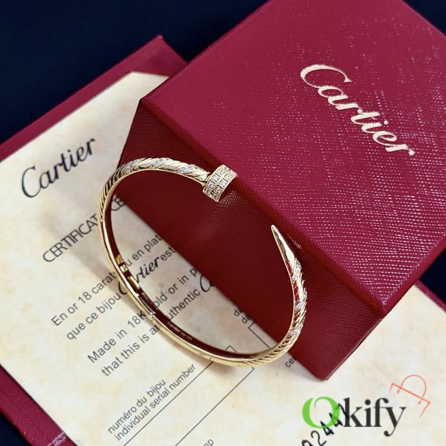 Okify Cartier Gold Nail Bracelet With Diamond  - 1