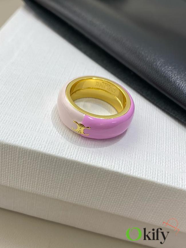 Okify Celine Sorbet Gold Ring In Pink And Nude  - 1