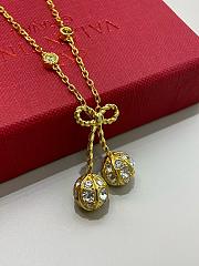 Okify Valentino Gold Cherry Necklace With Diamond - 4