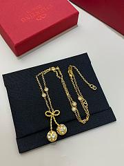Okify Valentino Gold Cherry Necklace With Diamond - 3
