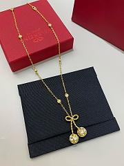 Okify Valentino Gold Cherry Necklace With Diamond - 1