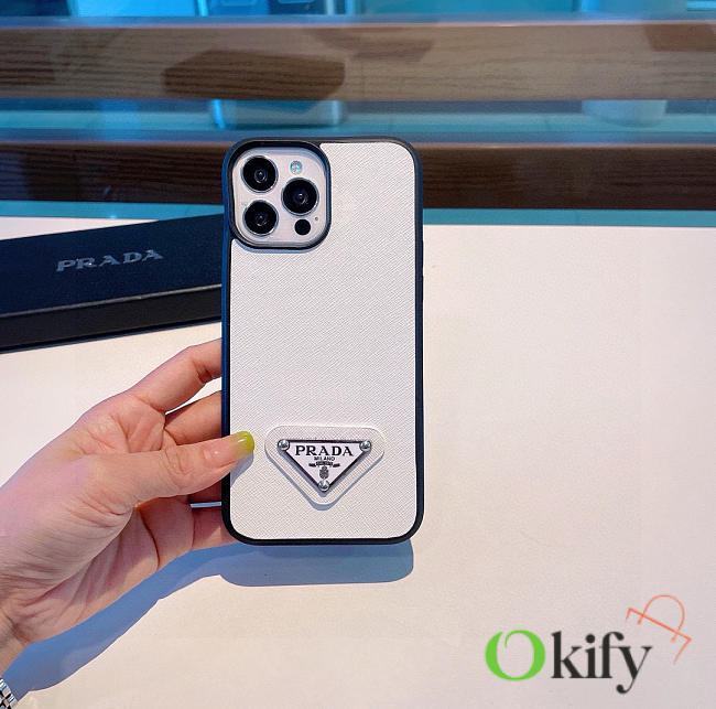 Okify Prada White Phone Case - 1