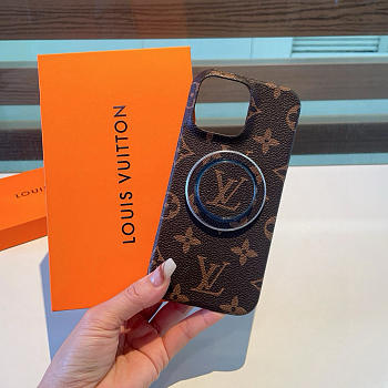 Okify Louis Vuitton Dark Brown Phone Case With Ring Holder