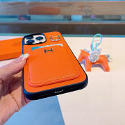 Okify Hermes Orange Phone Case With Card Holder And Horse Charm - 6