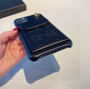 Okify Loewe Black Phone Case With Card Holder And Strap - 4