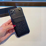 Okify Loewe Black Phone Case With Card Holder And Strap - 3