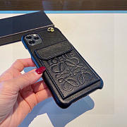 Okify Loewe Black Phone Case With Card Holder And Strap - 2