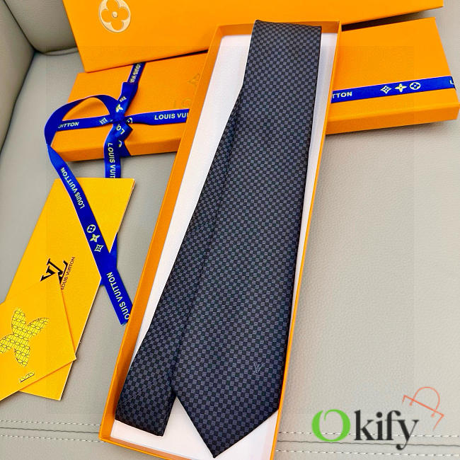 Okify Louis Vuitton Damier Gray Tie - 1