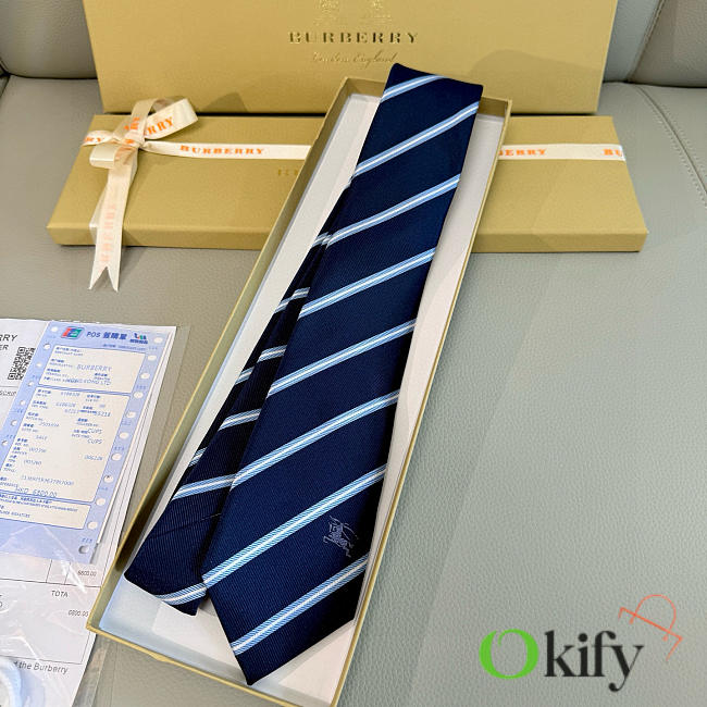 Okify Burberry Dark Blue Tie - 1