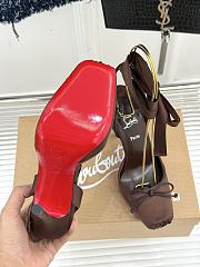 Okify Christian Louboutin Cassia Lace Up Heels In Dark Brown 10cm  - 6