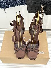 Okify Christian Louboutin Cassia Lace Up Heels In Dark Brown 10cm  - 5