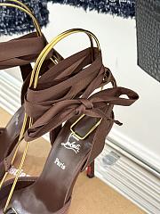 Okify Christian Louboutin Cassia Lace Up Heels In Dark Brown 10cm  - 4