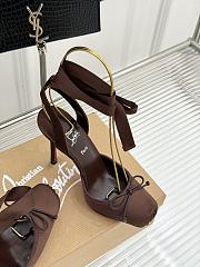 Okify Christian Louboutin Cassia Lace Up Heels In Dark Brown 10cm  - 3