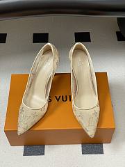 Okify Louis Vuitton Gala Beige Heels 8cm 1AIELQ - 5