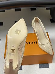 Okify Louis Vuitton Gala Beige Heels 8cm 1AIELQ - 3