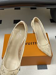 Okify Louis Vuitton Gala Beige Heels 8cm 1AIELQ - 2