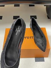 Okify Louis Vuitton Gala Black Flat Ballet Shoes 1AIDR9 - 6