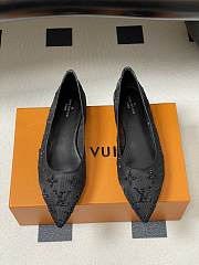 Okify Louis Vuitton Gala Black Flat Ballet Shoes 1AIDR9 - 3