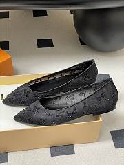 Okify Louis Vuitton Gala Black Flat Ballet Shoes 1AIDR9 - 2