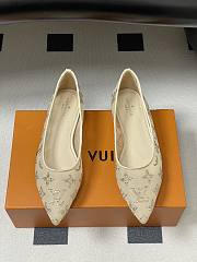 Okify Louis Vuitton Gala Beige Flat Ballet Shoes 1AIDQT - 4