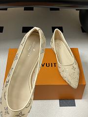 Okify Louis Vuitton Gala Beige Flat Ballet Shoes 1AIDQT - 2