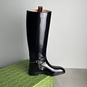 Okify Gucci Black Boots With Slim Horsebit  - 3