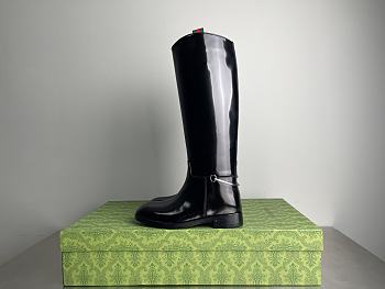 Okify Gucci Black Boots With Slim Horsebit 