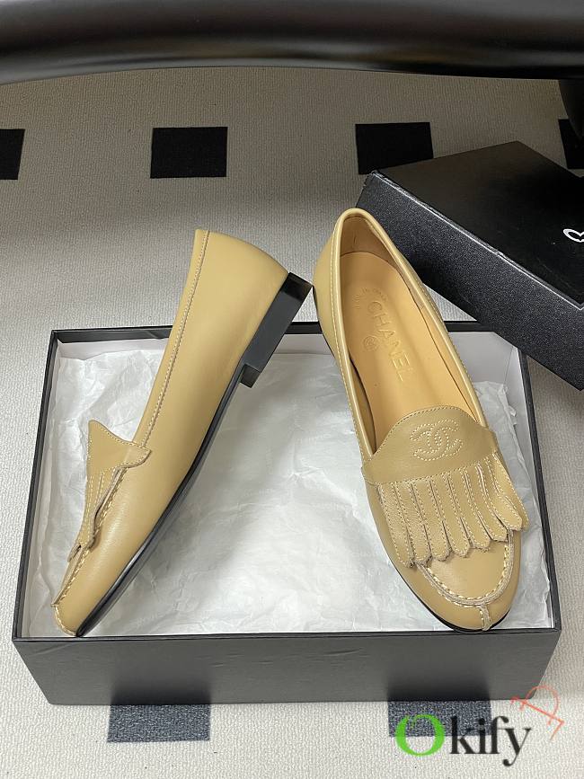 Okify CC Beige Vintage Loafers - 1