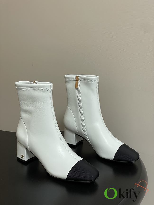Okify CC White Ankle Boots 5cm - 1
