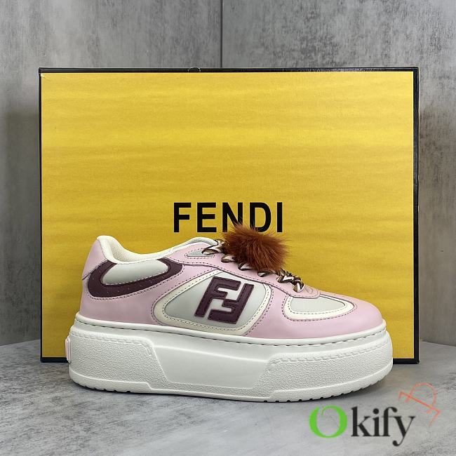 Okify Fendi Match Pink And White Sneakers 5cm - 1