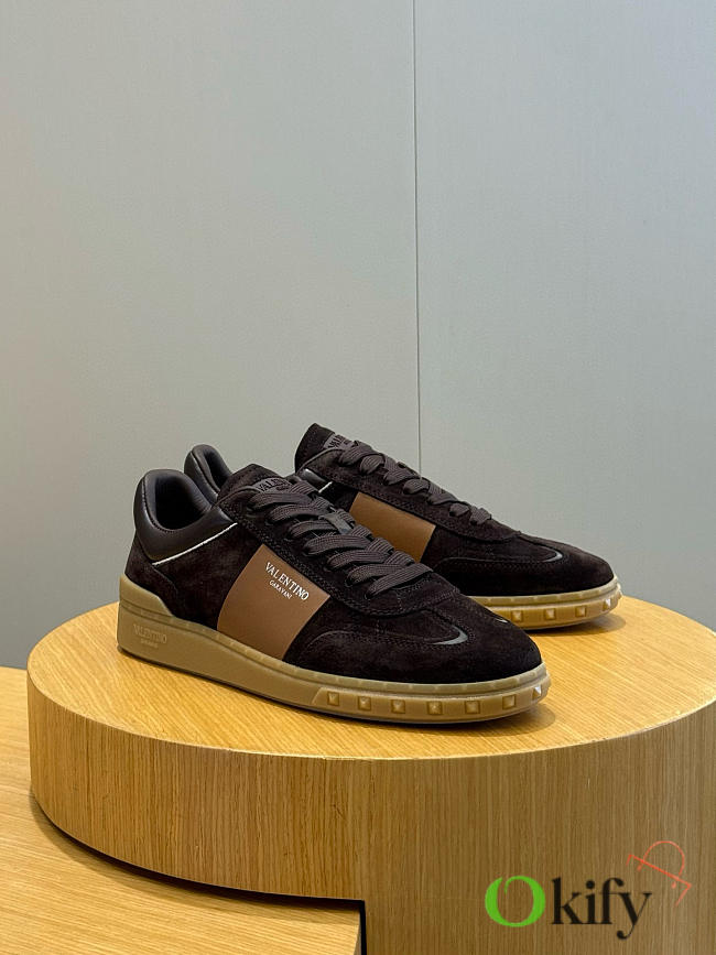 Okify Valentino Dark Brown Sneakers 25625 - 1