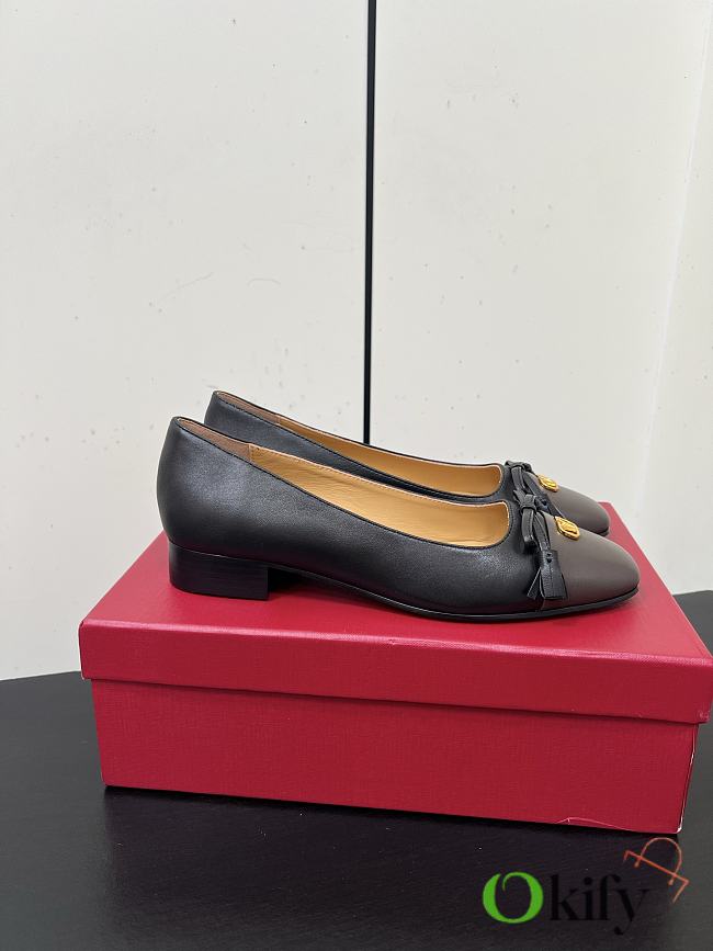 Okify Valentino Dark Brown Ballet Shoes 2cm - 1
