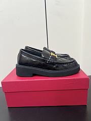 Okify Valentino Black Shiny Loafers - 1