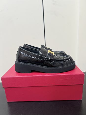 Okify Valentino Black Shiny Loafers
