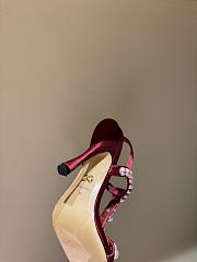 Okify Dolce & Gabbana Pink Bejeweled Satin Sandals With Pearl 10cm - 6