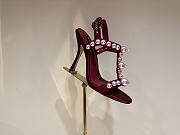 Okify Dolce & Gabbana Pink Bejeweled Satin Sandals With Pearl 10cm - 5