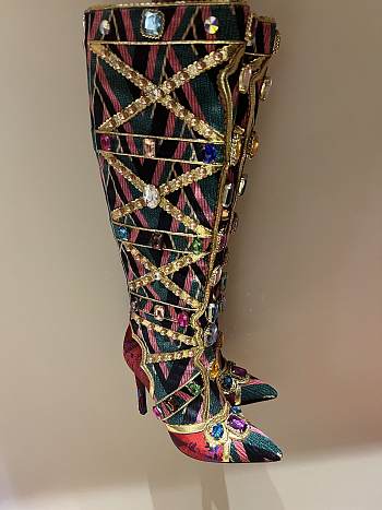 Okify Dolce & Gabbana Colorful Crystal Boots 15cm